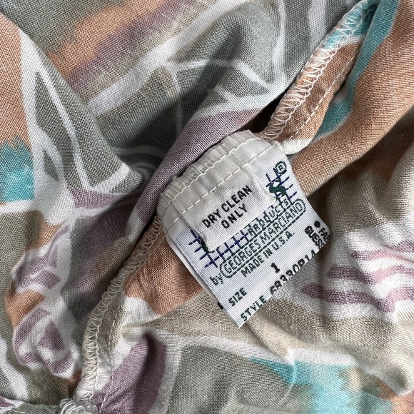 Vintage Guess 1990's USA Pastel Abstract Shirt Junior Womens Size 1 Button Front - Picture 3 of 8